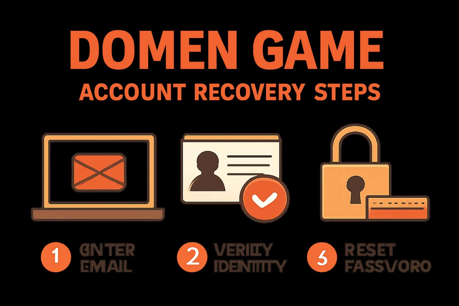 Informational scene about Domen Game account recovery steps.