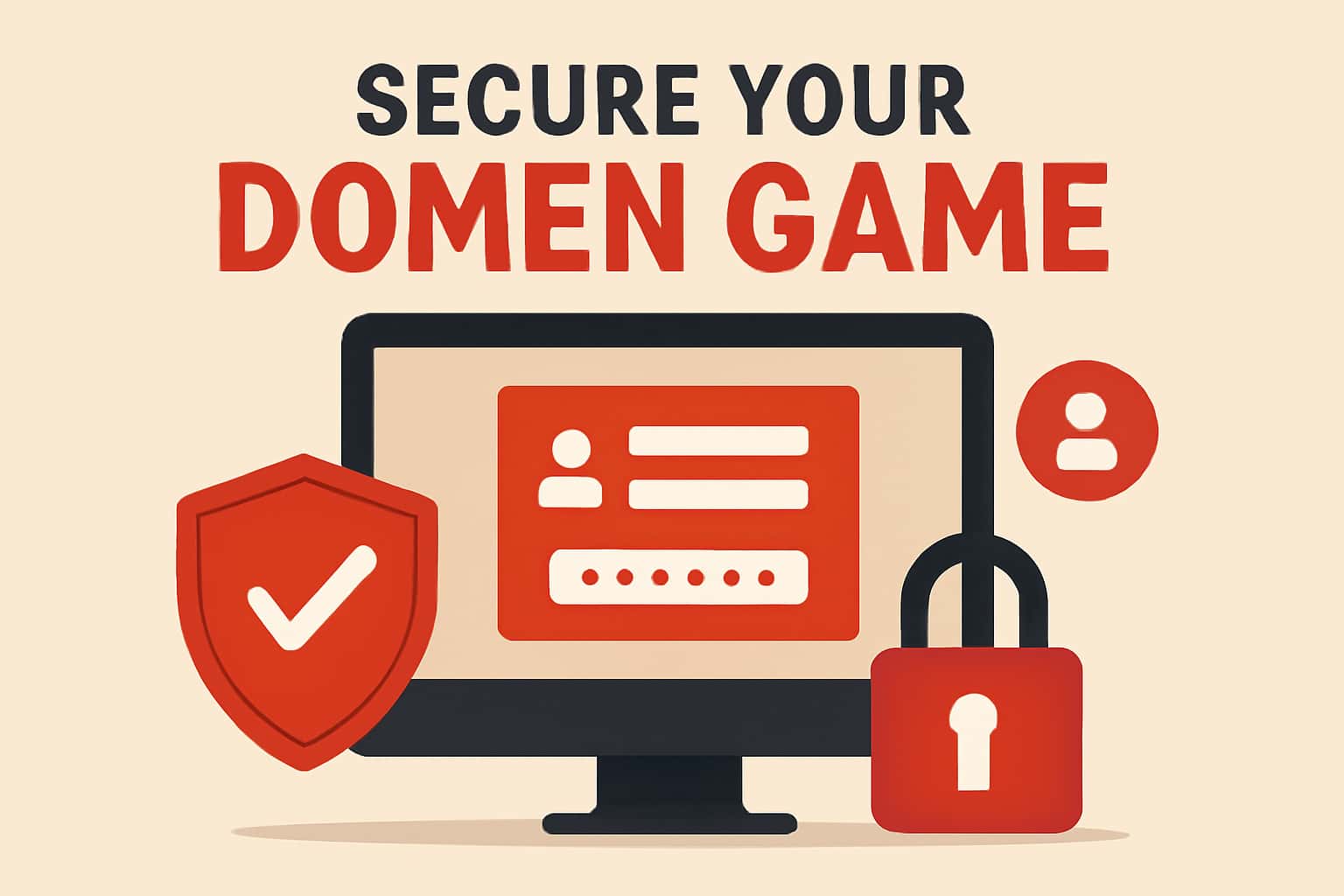 An illustrative scene highlighting account security for Domen Game, with a futuristic design.