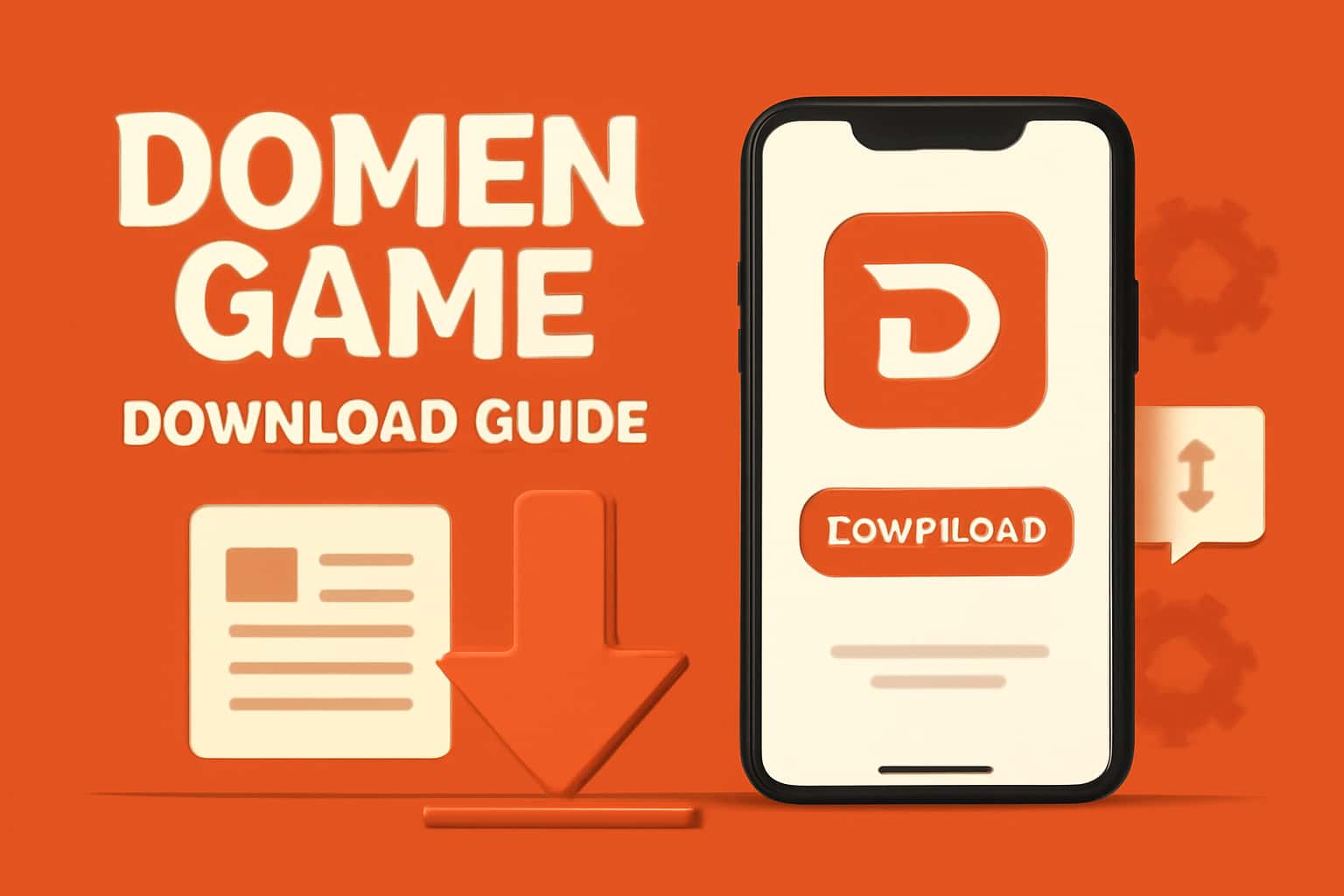 An informational scene depicting the Domen Game App Download Guide.