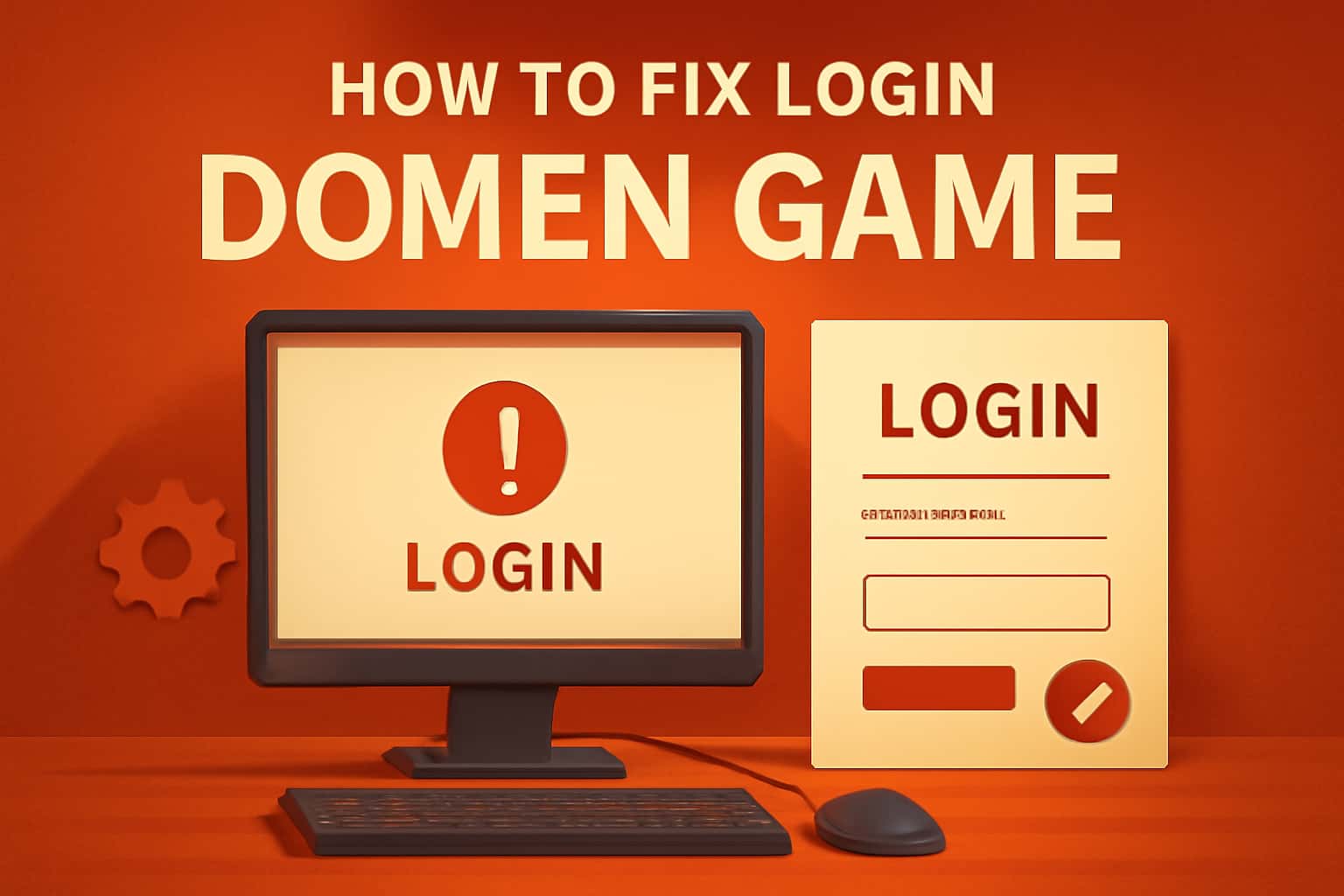 An informative scene illustrating how to fix login issues for Domen Game.