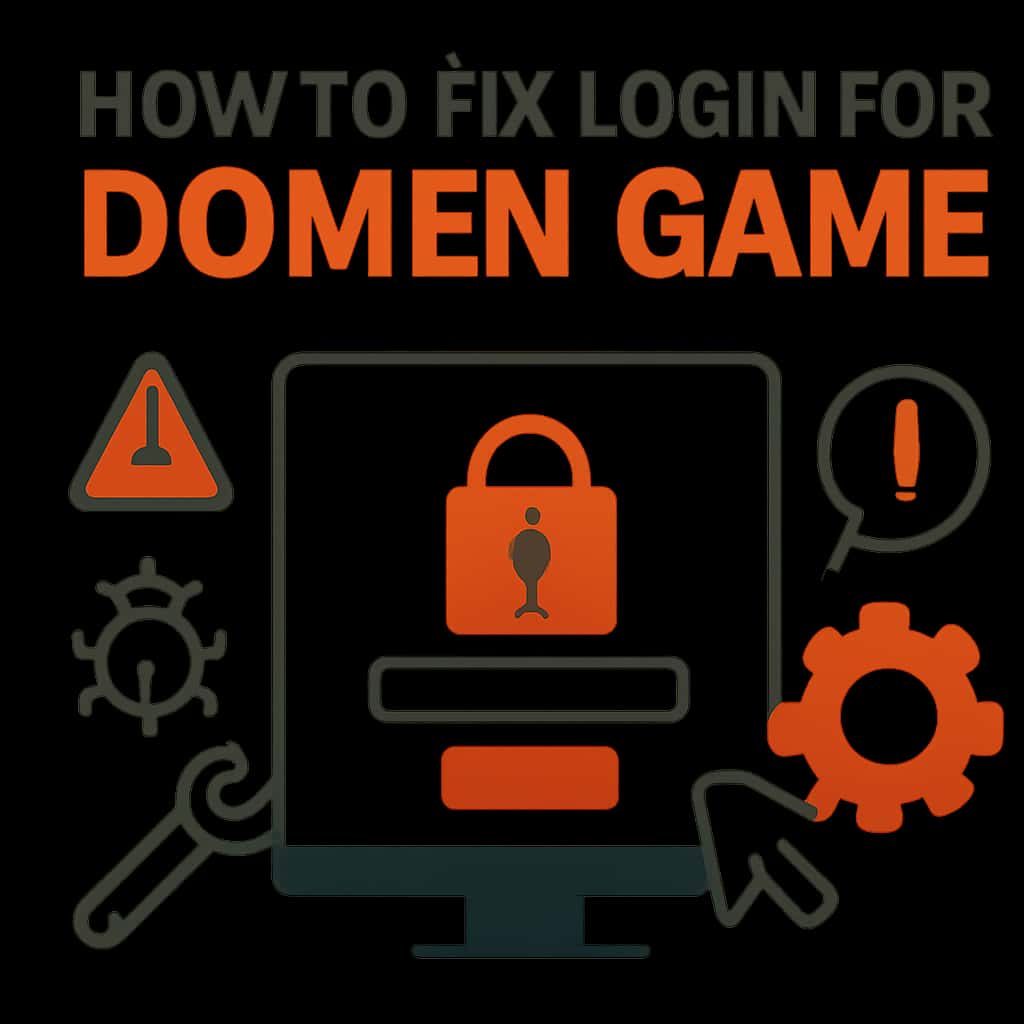 An educational diagram on fixing login issues for Domen Game.