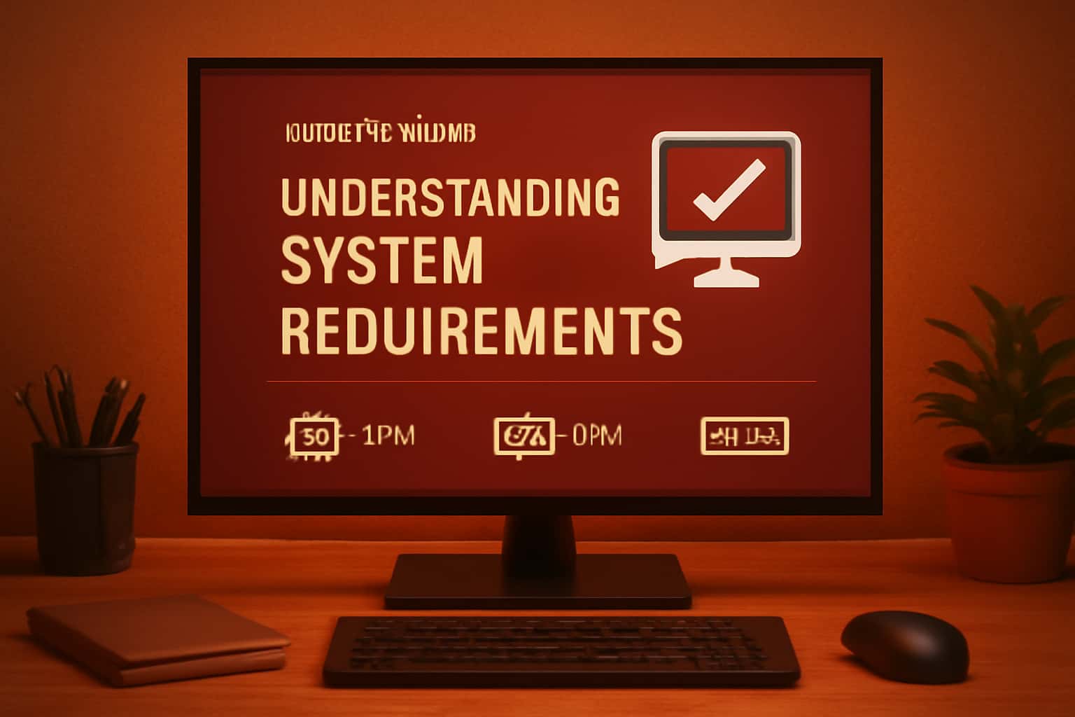 An informative scene about Domen Game system requirements.